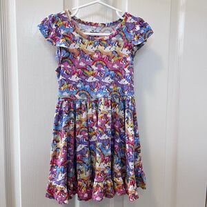 Posh Peanut x Lisa Frank Markie Magic Cap Sleeve Twirl Dress Girls Size 3T-4T